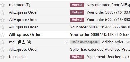 Explication sur les messages email d’AliExpress