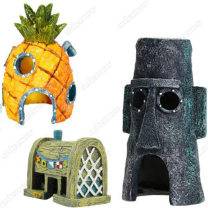 Mini Aquarium Pour Spongebob Squidward Maison Ananas De Bande Dessin E Maison Accueil Fish Tank Aquarium 300x300