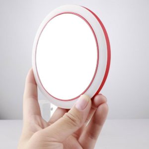 Led Portatif Clair Mini Miroir De Maquillage Circulaire Compact D Tecteur De Voyage Clairage Miroir Cosm