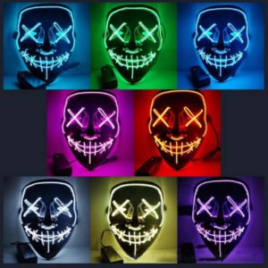 Masque Led Halloween F Te Masque Mascarade Masques N On Maske Lumi Re Lueur Dans Le